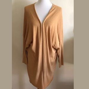 Eskandar orange open knit cardigan one size